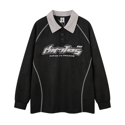 ヴィンテージバイカラー/ステッチデティールポロトップス/2color/cm0061