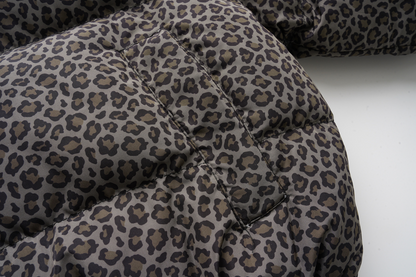 レオパードプリントパターンルーズパファージャケットcm0136