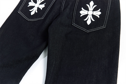 クロスデザインレオパードディテールワイドパンツ/cm0147