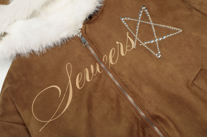 耳付きファーフードパッド入りジャケット/cm0068