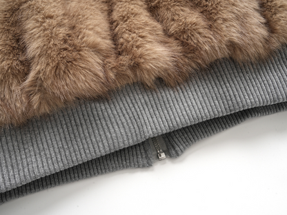 ファー切り替えスウェットパーカー/2color/cm0023