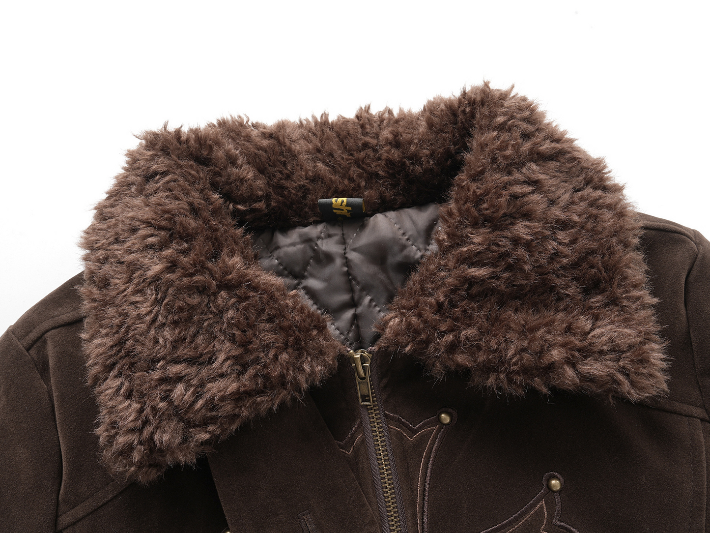 ボアネッククロスデザインアルファベットディテールボタンジャケット/2color/cm0033