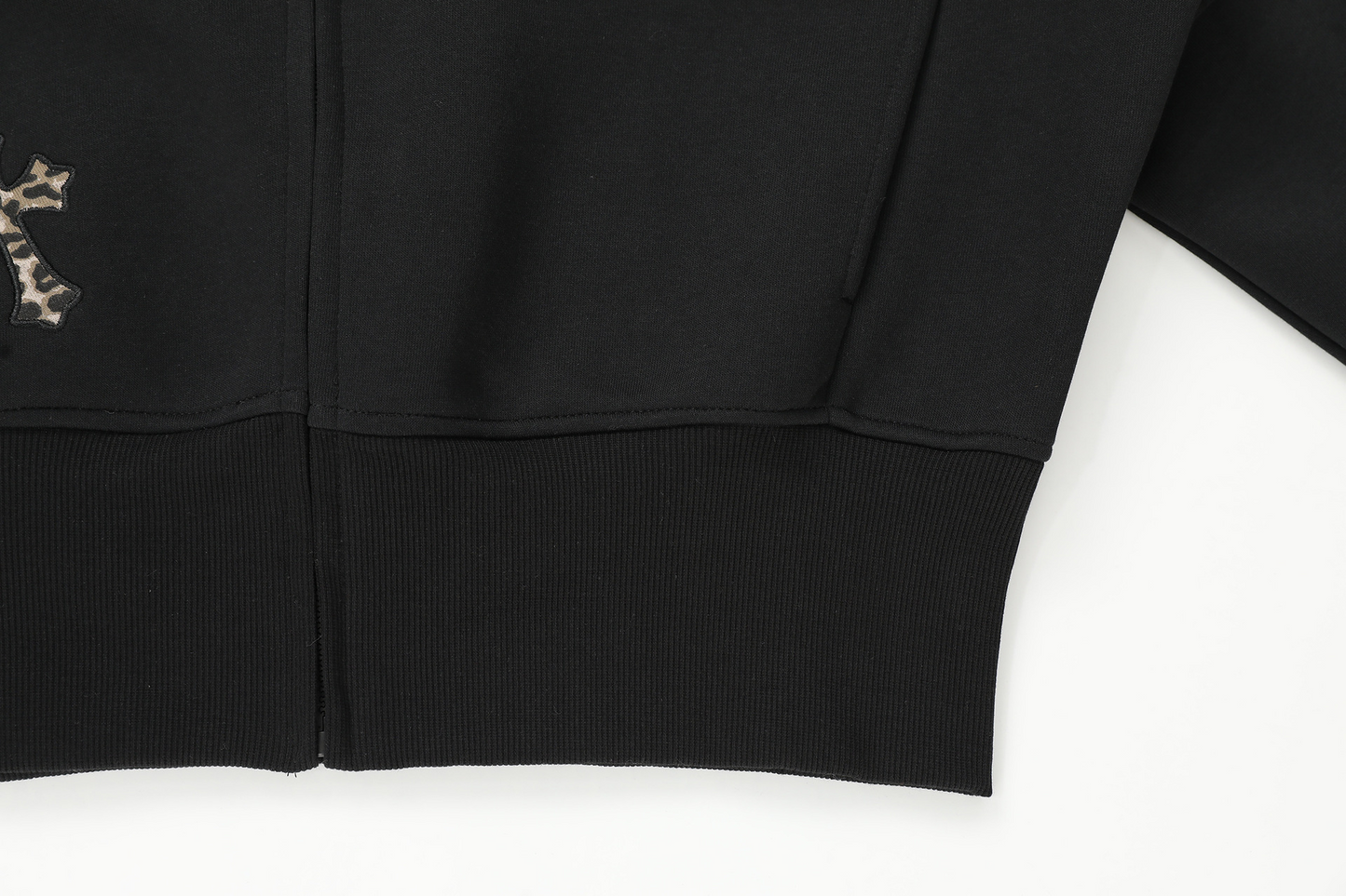 クロスレオパード柄ジップアップパーカー/2color/cm0080