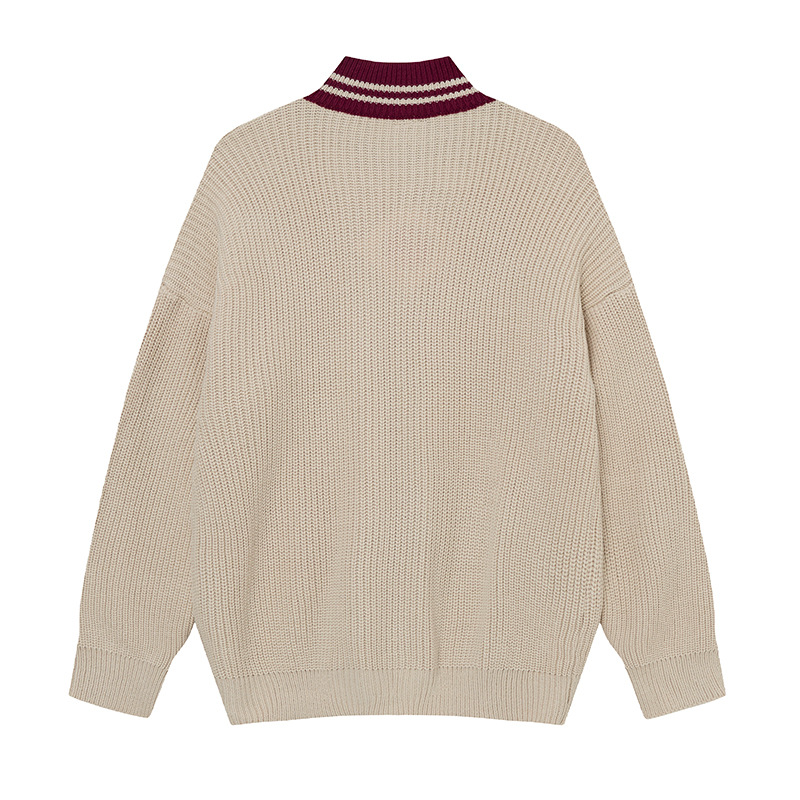 カラーロゴタートルネックニットジャケット/2color/cm0083