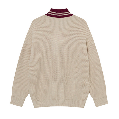 カラーロゴタートルネックニットジャケット/2color/cm0083