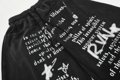 アルファベットプリントルーズパンツ/2color/cm0067