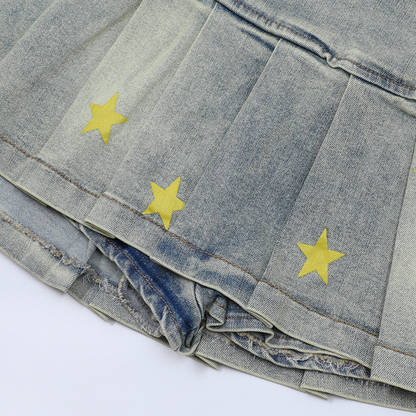 スタープリントデニムミニスカート/3color/cm0011