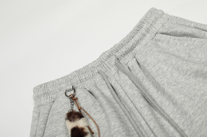 レオパード柄ラインストラップ付パンツ/2color/cm0077