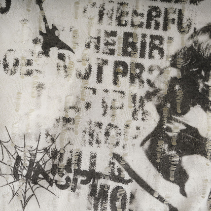 ヴィンテージデザインメッシュダメージ加工長袖トップス/2color/cm0059