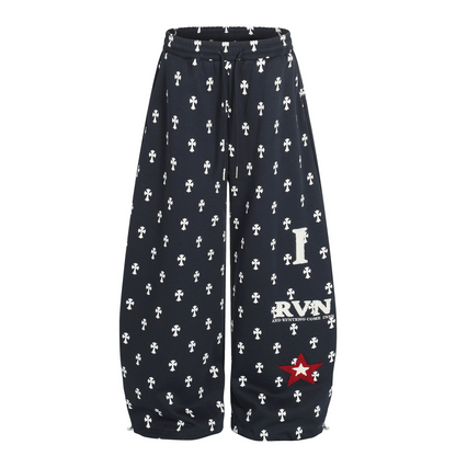 クロス柄スターロゴワイドパンツ/2color/cm0076