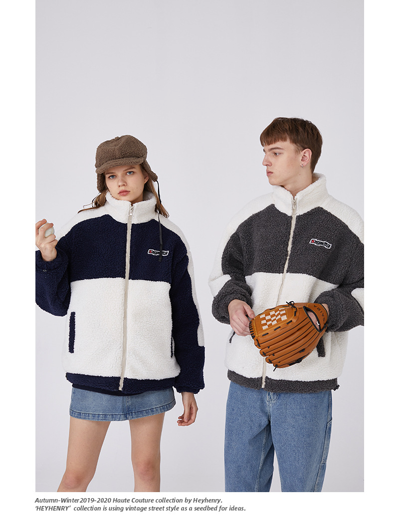 バイカラーワンポイントロゴボアジャケット/2color/cm0122