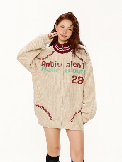 カラーロゴタートルネックニットジャケット/2color/cm0083