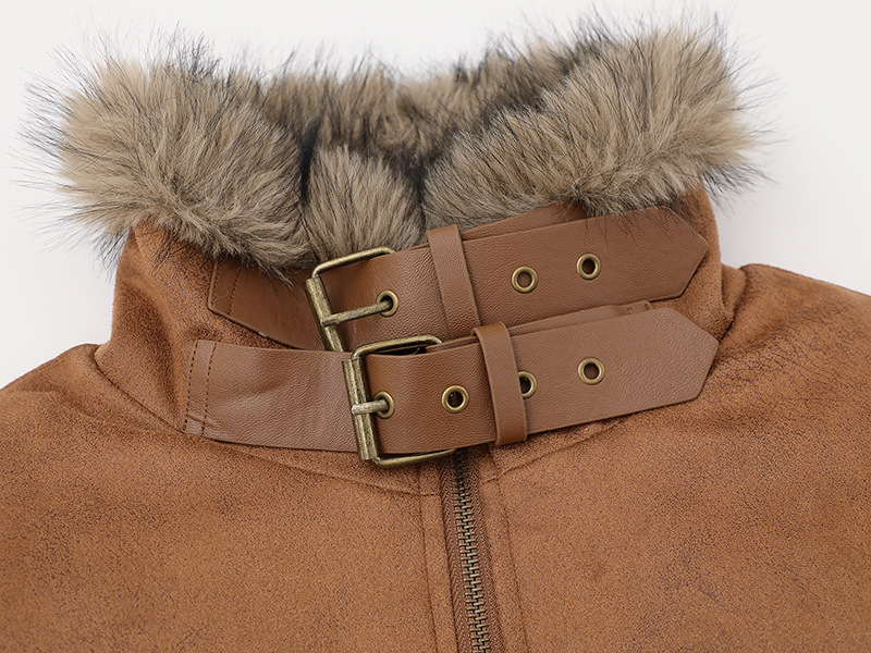 スエード調ファー付きジャケット/3color/cm0018