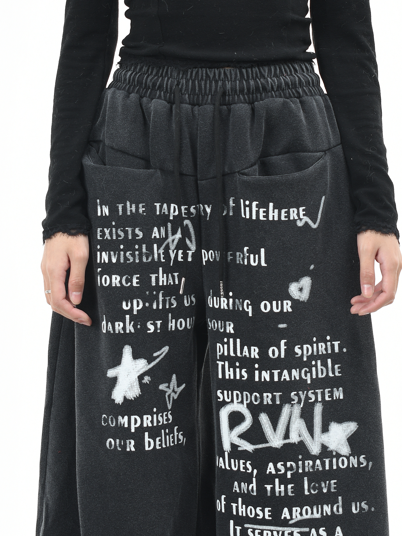 アルファベットプリントルーズパンツ/2color/cm0067