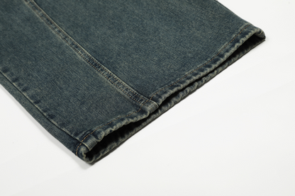 スターデザインワイドデニムパンツ/2color/cm0007