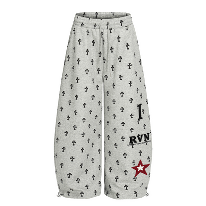 クロス柄スターロゴワイドパンツ/2color/cm0076