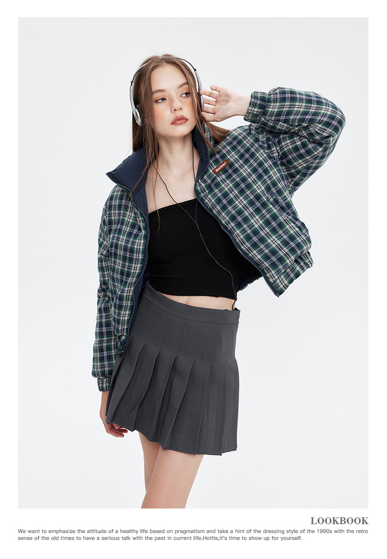 リバーシブルチェックパファージャケット cm0019