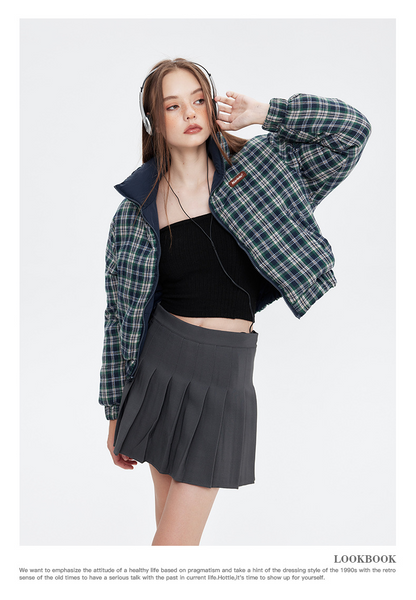 リバーシブルチェックパファージャケット cm0019