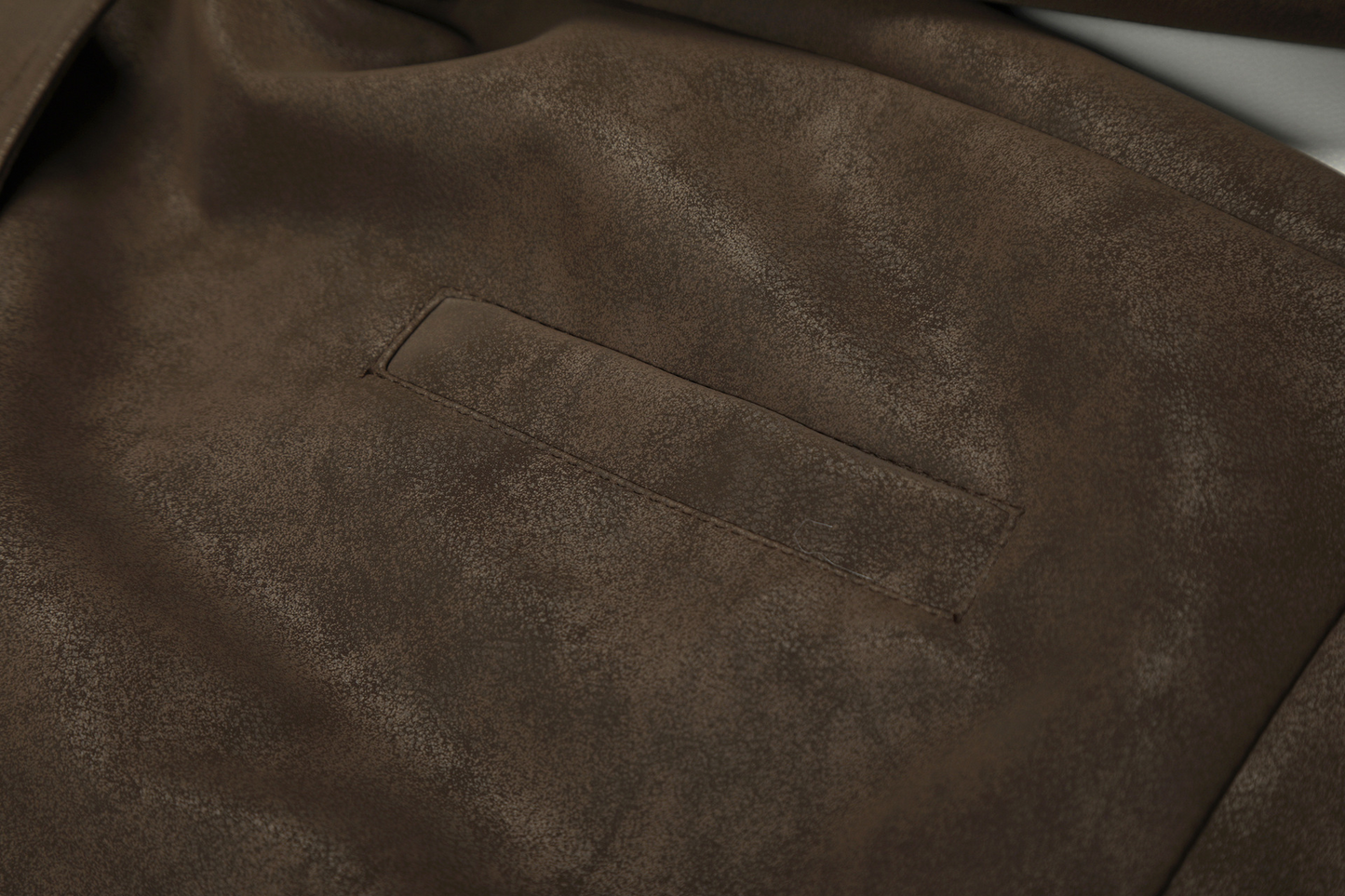 ファー付きフェイクレザーダブルポケットデザインジャケット/2color/cm0044