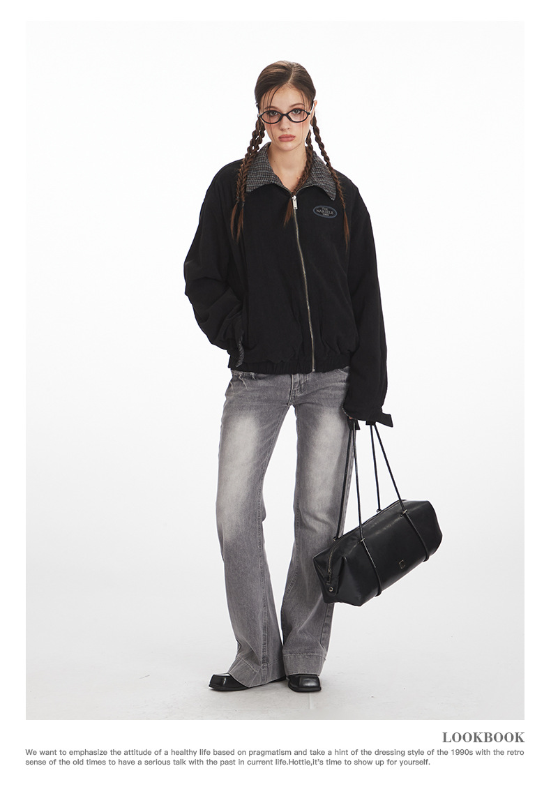 リバーシブル/コントラスト チェック柄 ヴィンテージジャケット/2color/cm0060