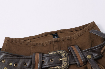 ベルトデザインショートパンツ/4color/cm0137