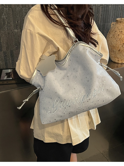 3color/ペンダント付き星柄刺繍ショルダーバッグ/cm0286