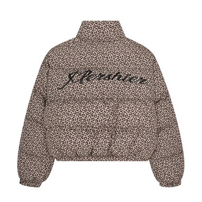 レオパードプリントパターンルーズパファージャケットcm0136