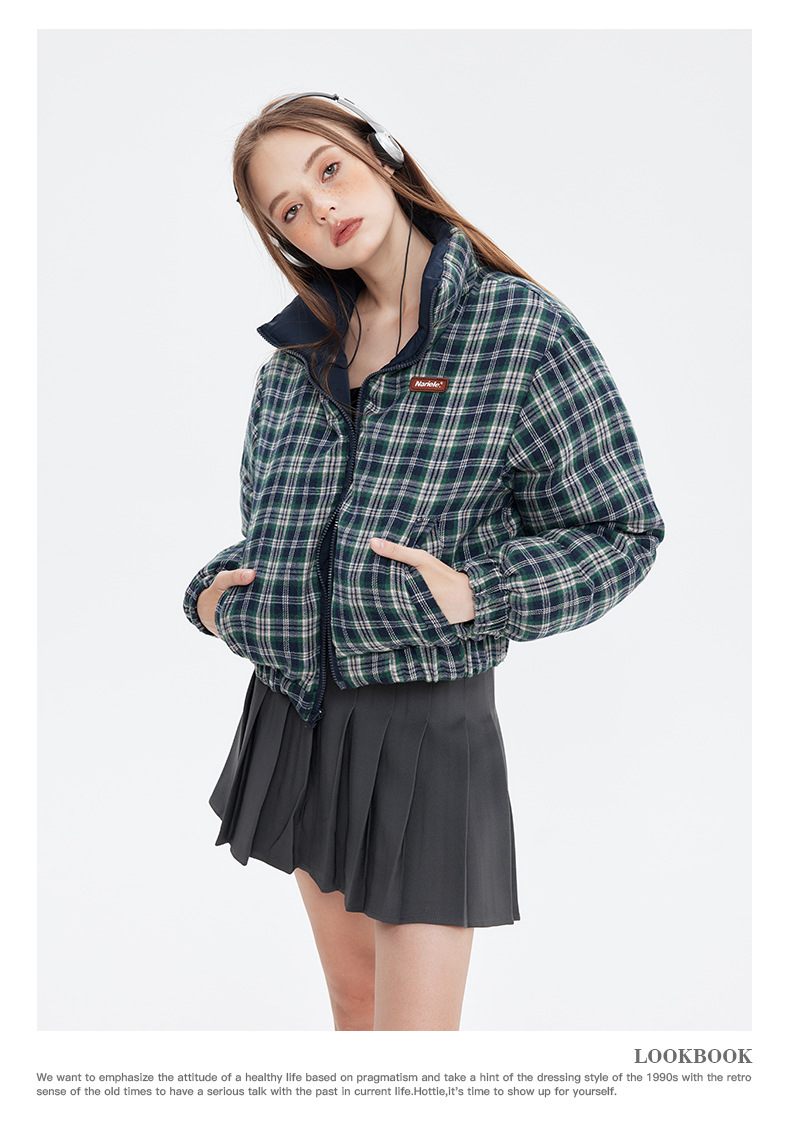 リバーシブルチェックパファージャケット cm0019