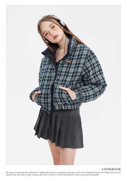 リバーシブルチェックパファージャケット cm0019