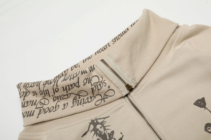 ジップアッププリントスウェット/2color/cm0089