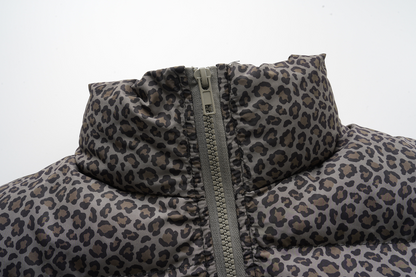 レオパードプリントパターンルーズパファージャケットcm0136