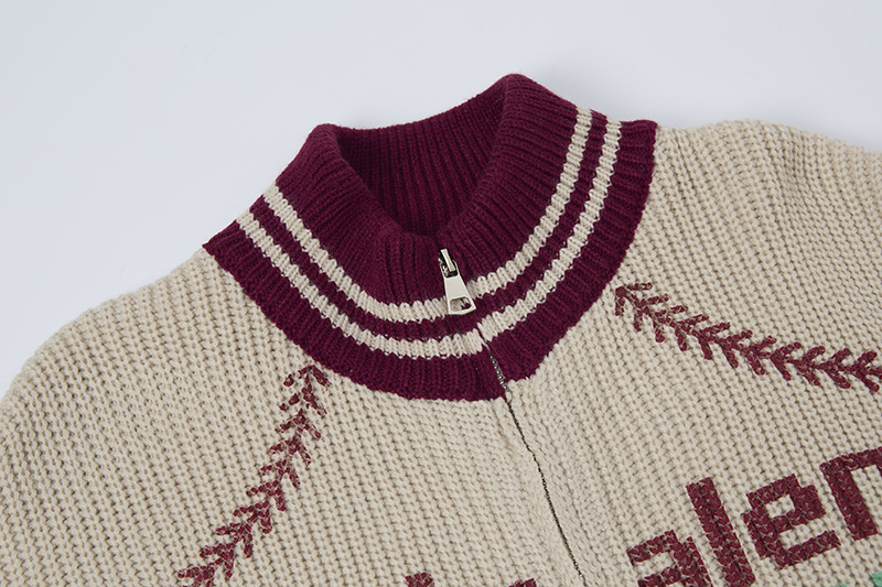カラーロゴタートルネックニットジャケット/2color/cm0083