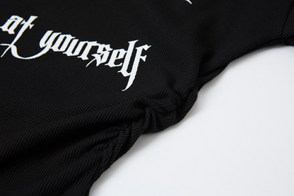2color/オフショルダーリングデザインロングTシャツ/cm200