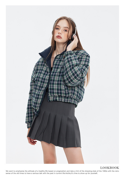 リバーシブルチェックパファージャケット cm0019