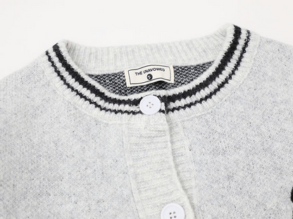 クロスデザインダメージ加工ニットカーディガン/2color/cm0084