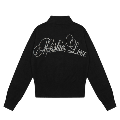 ジップアッププリントロゴカーディガン/2color/cm0132