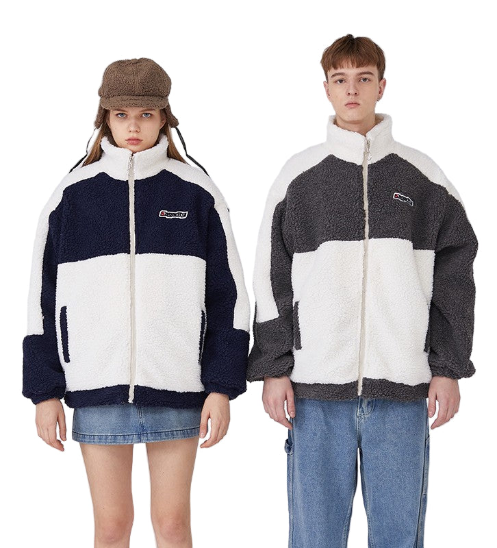 バイカラーワンポイントロゴボアジャケット/2color/cm0122