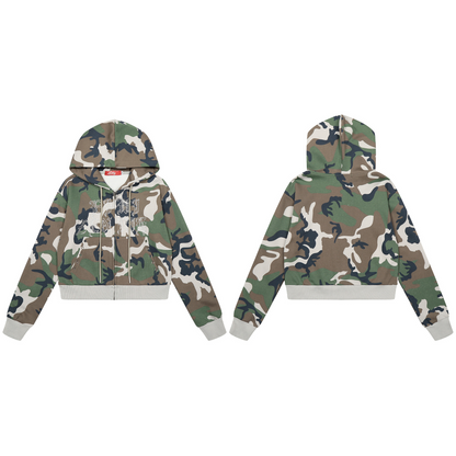 カモフラージュフード付きスウェットパーカー/cm0131