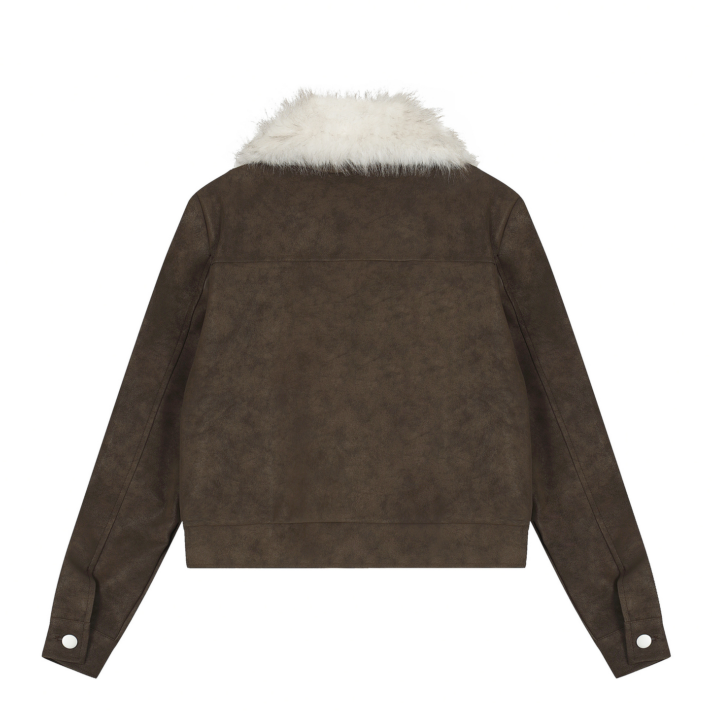 ファー付きフェイクレザーダブルポケットデザインジャケット/2color/cm0044