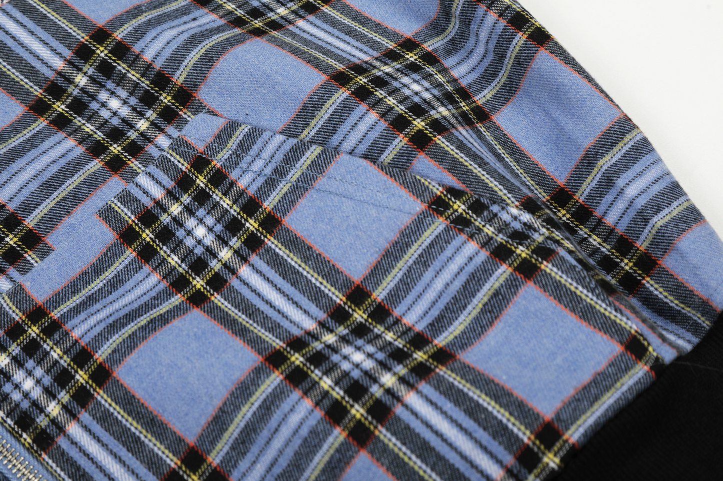 チェック柄ファーフードワンポイント刺繍ロゴジップアップジャケット/2color/cm0013