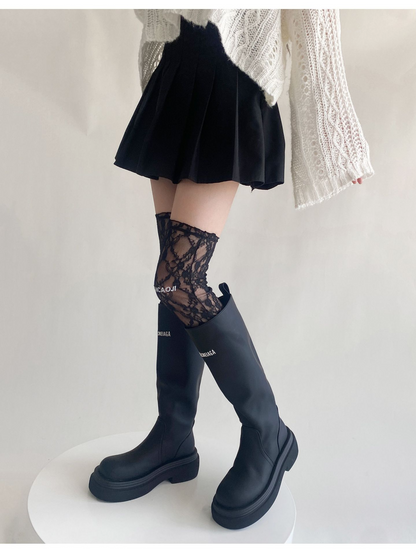 2color/シースルーレースソックス/cm0215