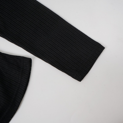 ベルトデザインラインストーン長袖トップス/2color/cm0156