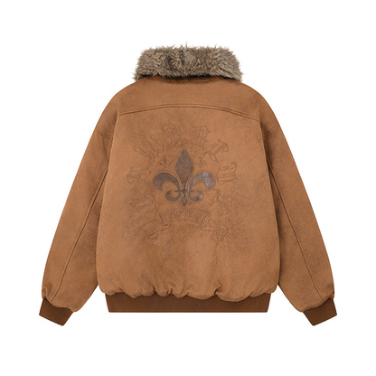 スエード調ファー付きジャケット/3color/cm0018