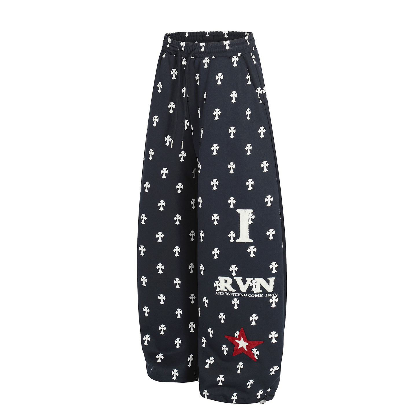 クロス柄スターロゴワイドパンツ/2color/cm0076