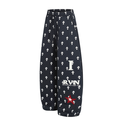 クロス柄スターロゴワイドパンツ/2color/cm0076