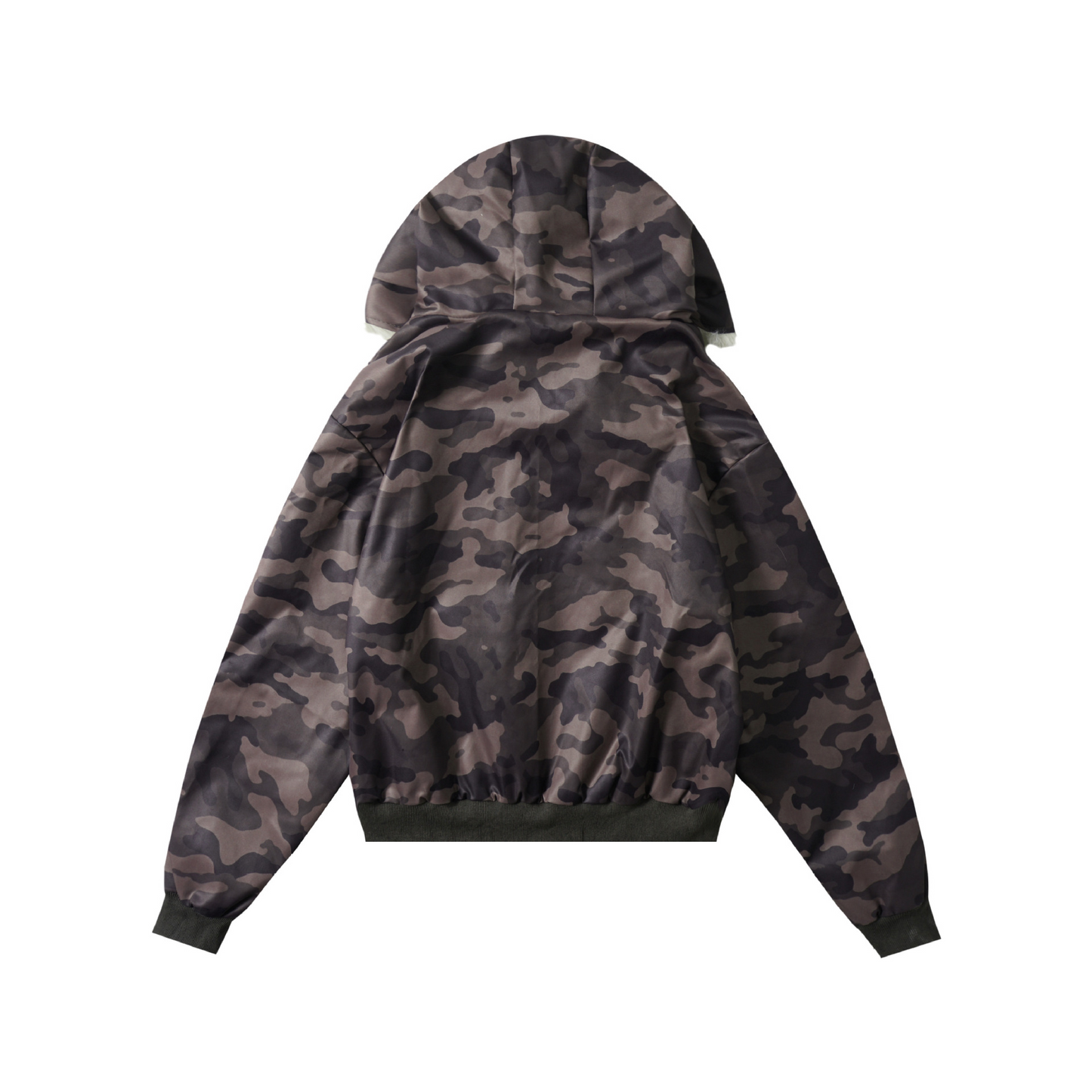 ファーフードファー耳付きジップアップジャケット/2color/cm0125