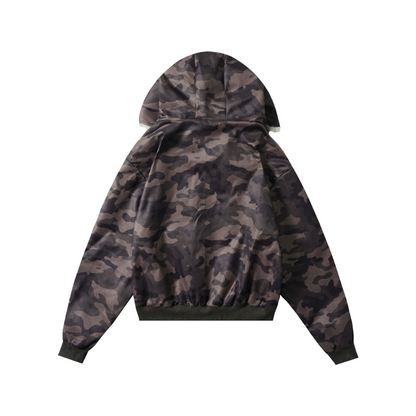 ファーフードファー耳付きジップアップジャケット/2color/cm0125