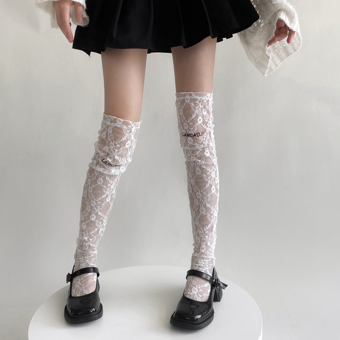 2color/シースルーレースソックス/cm0215