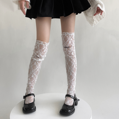 2color/シースルーレースソックス/cm0215