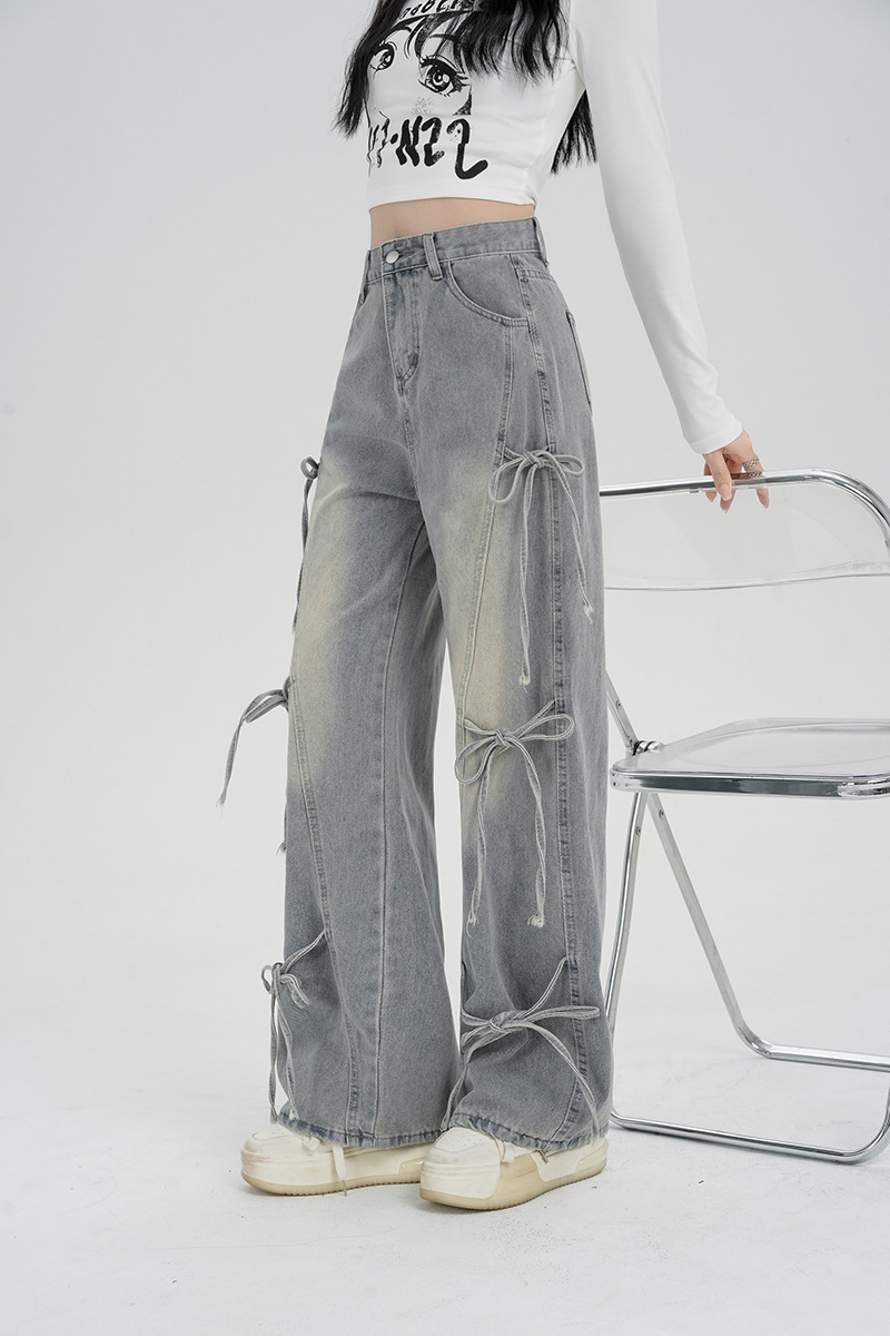 バレエコアリボンデザインデニムパンツ/cm0119